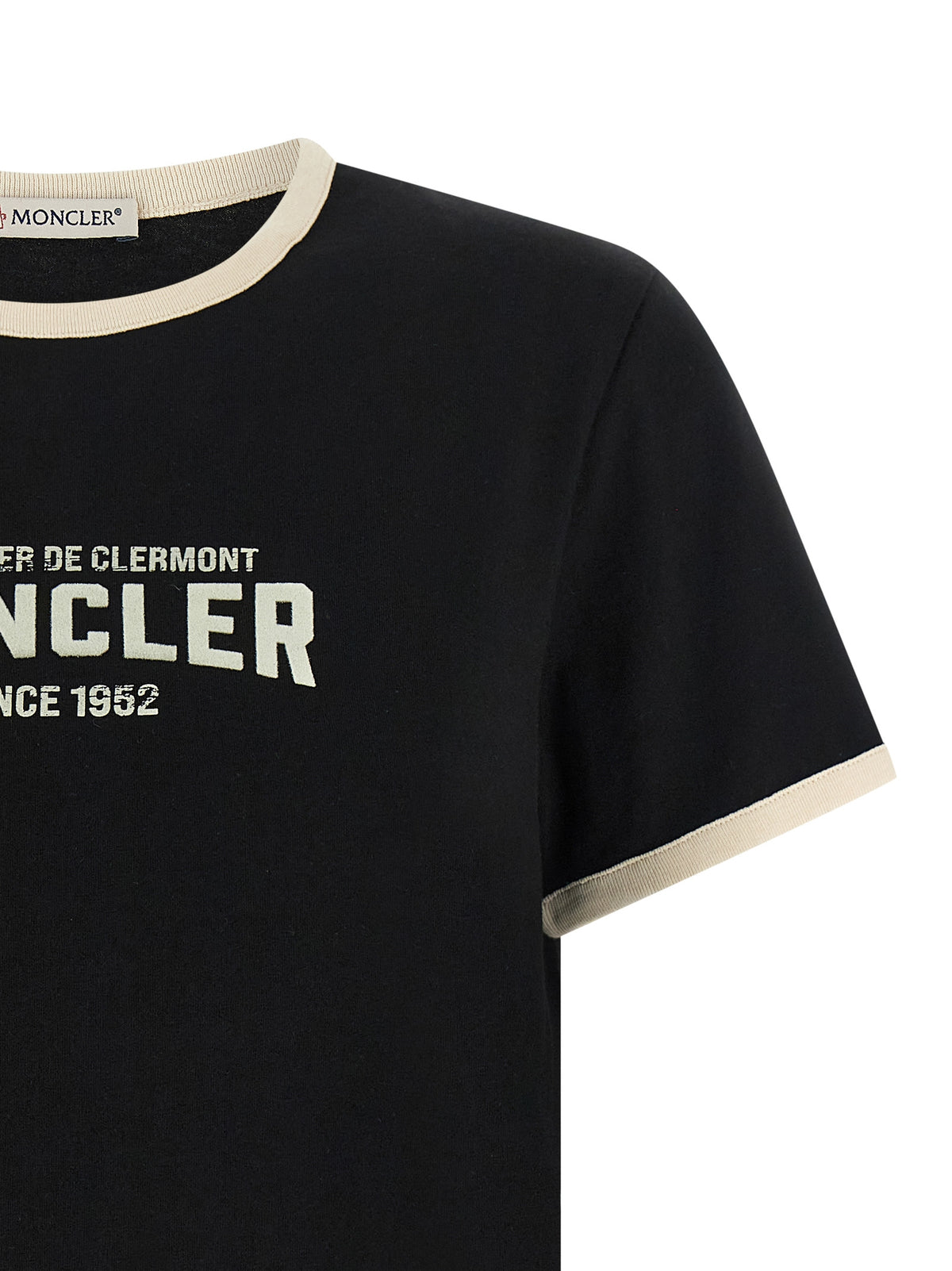 T-shirt Moncler en coton noir avec motif classique