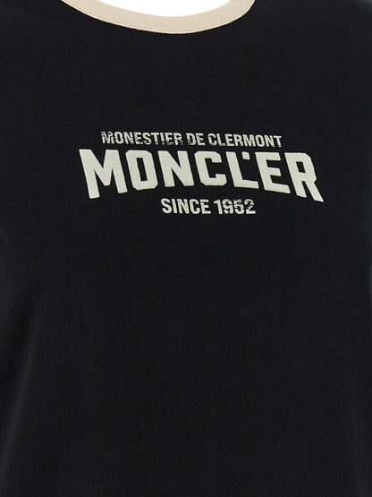 T-shirt Moncler en coton noir avec motif classique