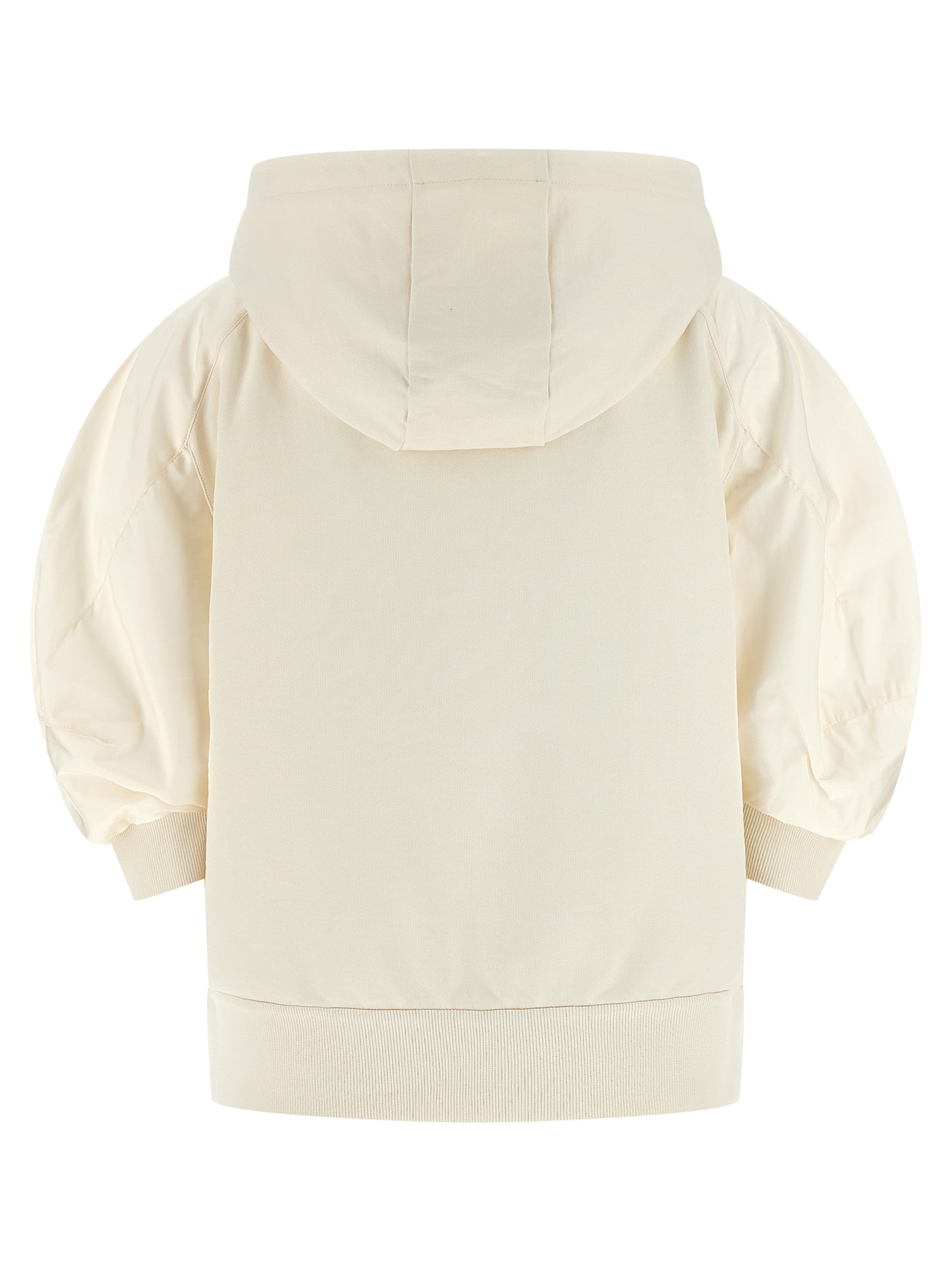 Moncler Sudadera Con Capucha De Algodón En Blanco Puro