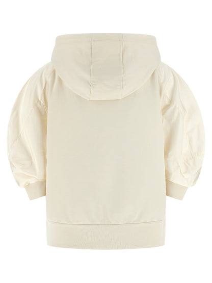 Moncler Sudadera Con Capucha De Algodón En Blanco Puro