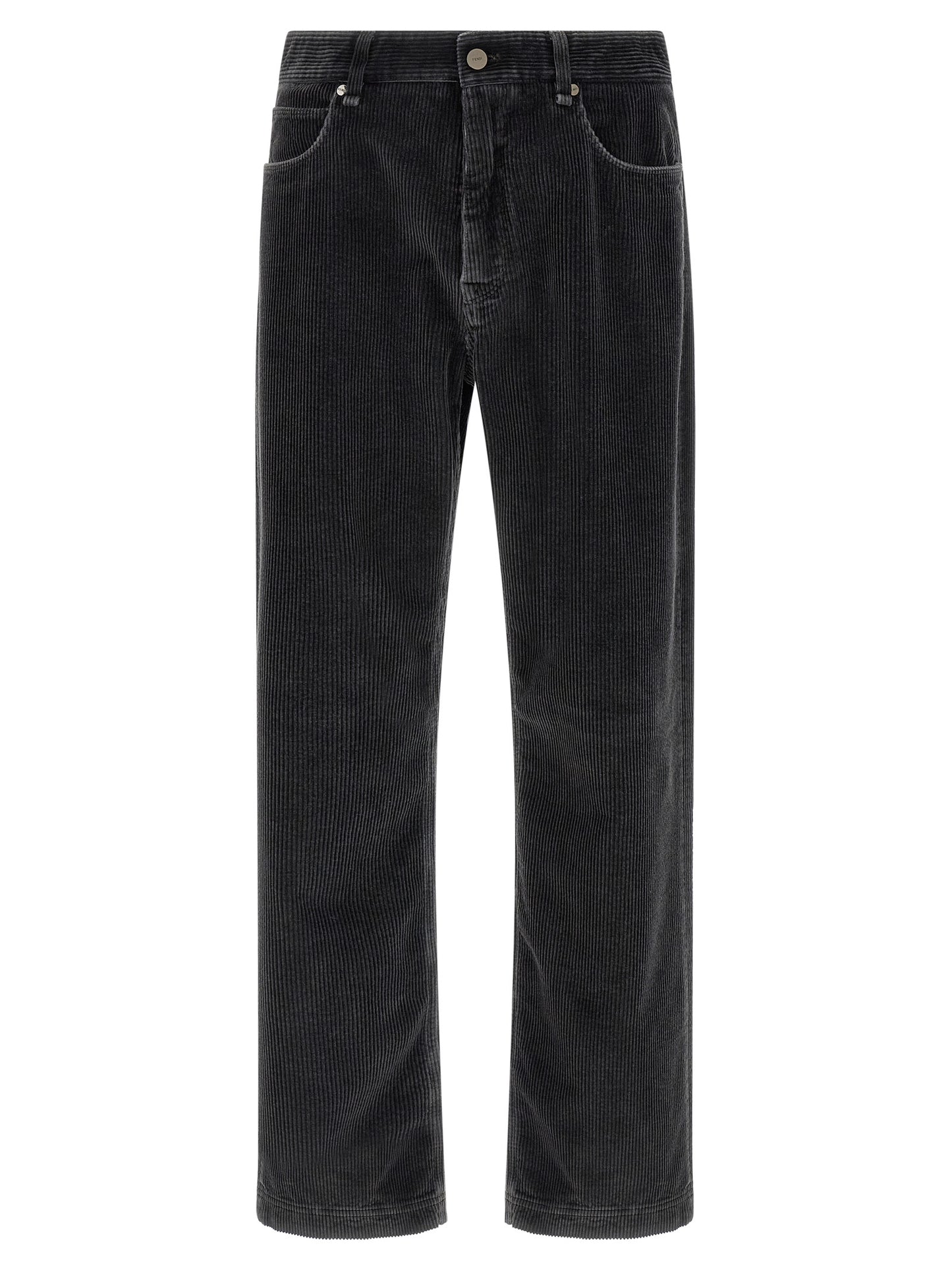 Fendi Gray Cotton Casual Pants