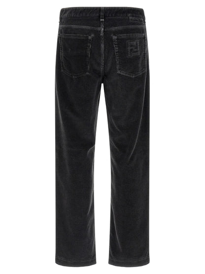 Fendi Gray Cotton Casual Pants