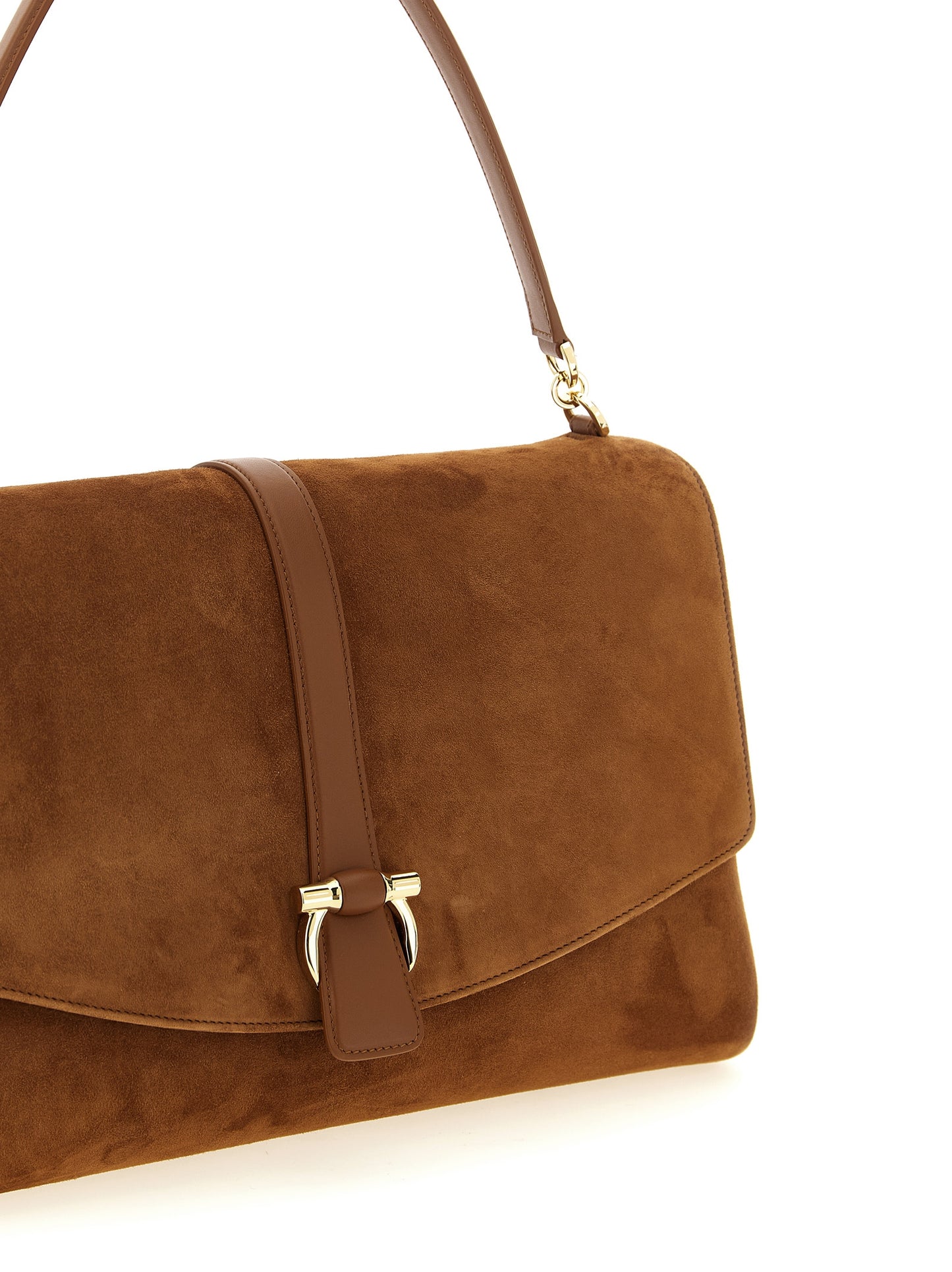 Bolso de Hombro Ferragamo Marrón de Piel de Cabra