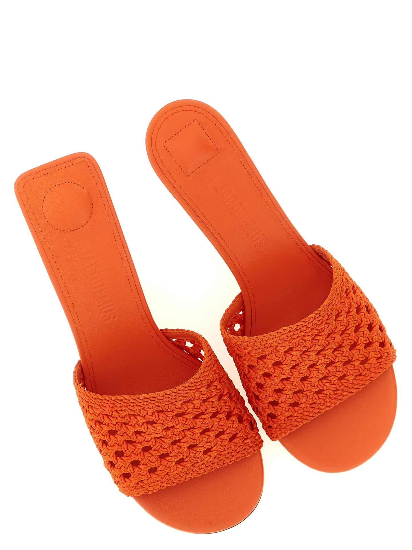 Sandalias De Plataforma Jacquemus En Poliéster Naranja