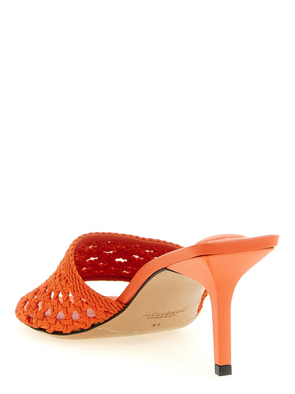 Sandalias De Plataforma Jacquemus En Poliéster Naranja