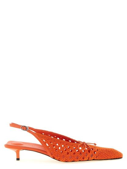 Jacquemus Orange Polyester Mid-Heel Pumps