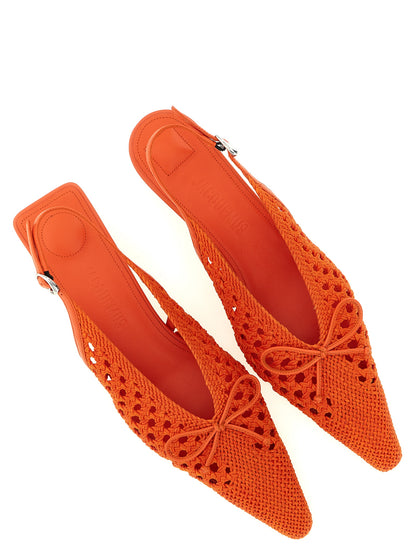 Jacquemus Orange Polyester Mid-Heel Pumps