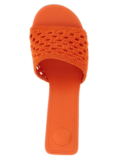 Sandalias De Plataforma Jacquemus En Poliéster Naranja