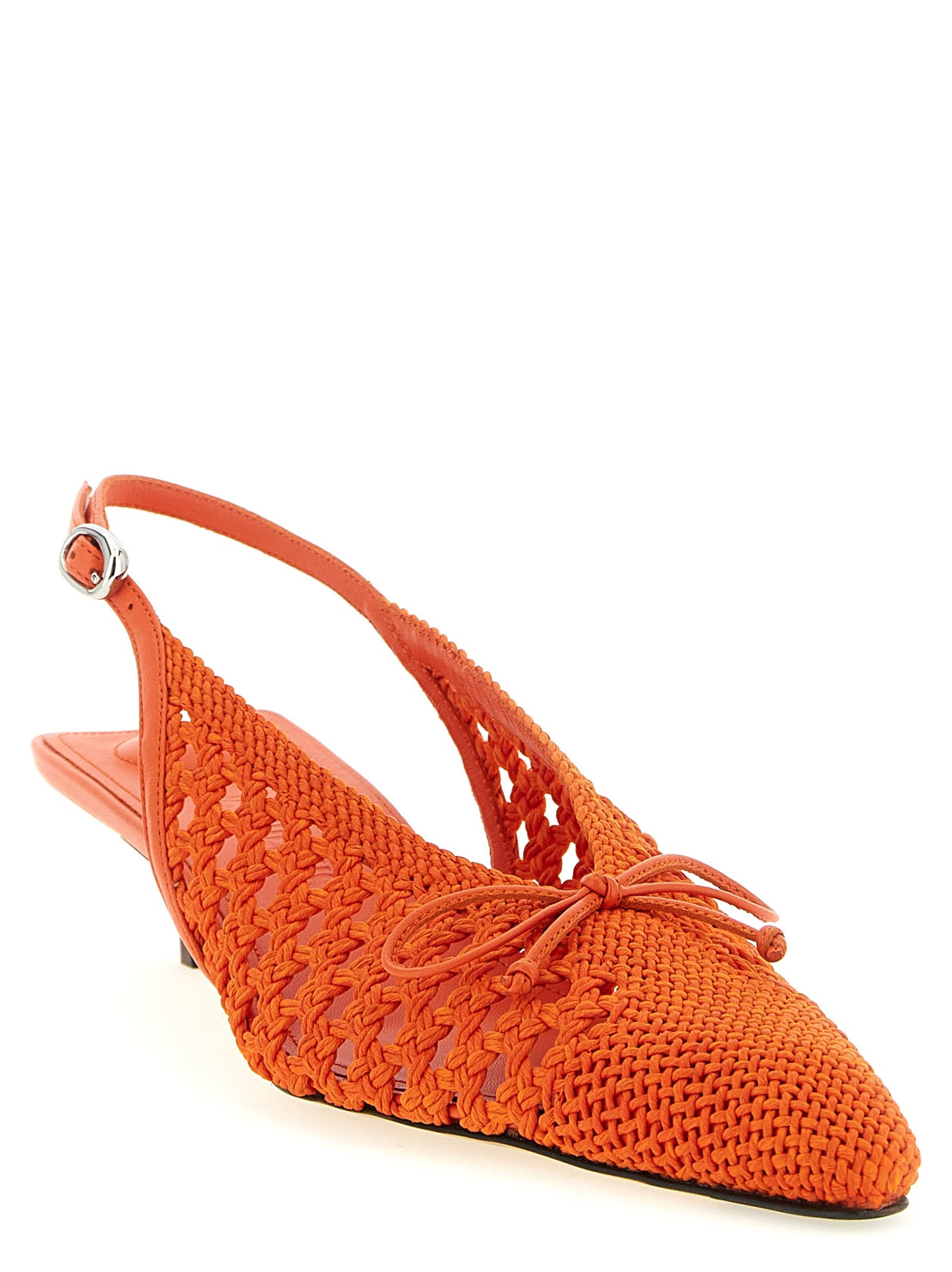 Jacquemus Orange Polyester Mid-Heel Pumps