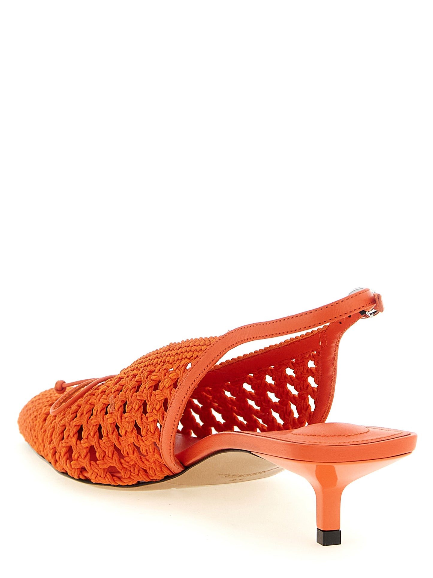 Jacquemus Orange Polyester Mid-Heel Pumps