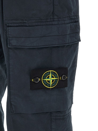 Pantalon cargo Stone Island en coton bleu
