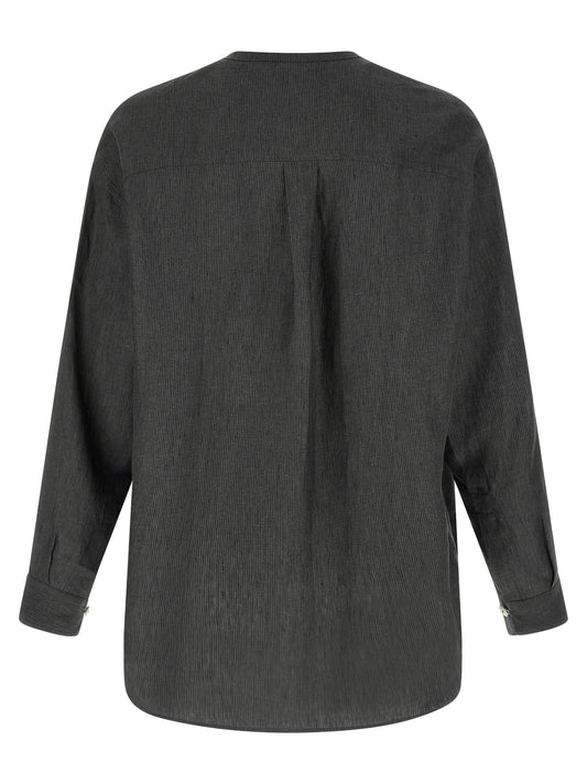 Blusa de lino gris de Jacquemus