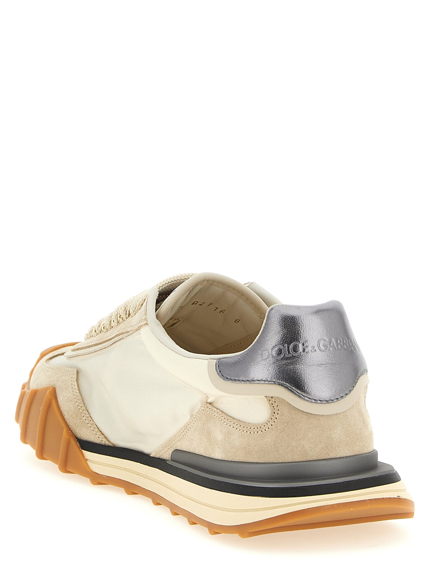 Zapatillas deportivas Dolce & Gabbana de piel de becerro plateada