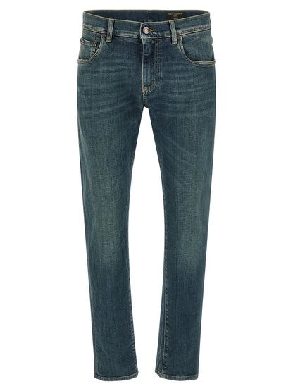 Jean slim en coton bleu Dolce & Gabbana