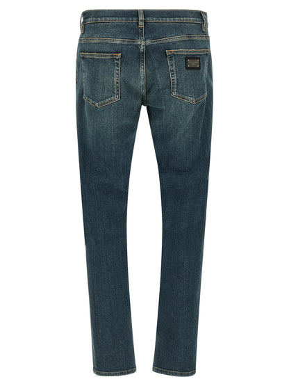 Jean slim en coton bleu Dolce & Gabbana