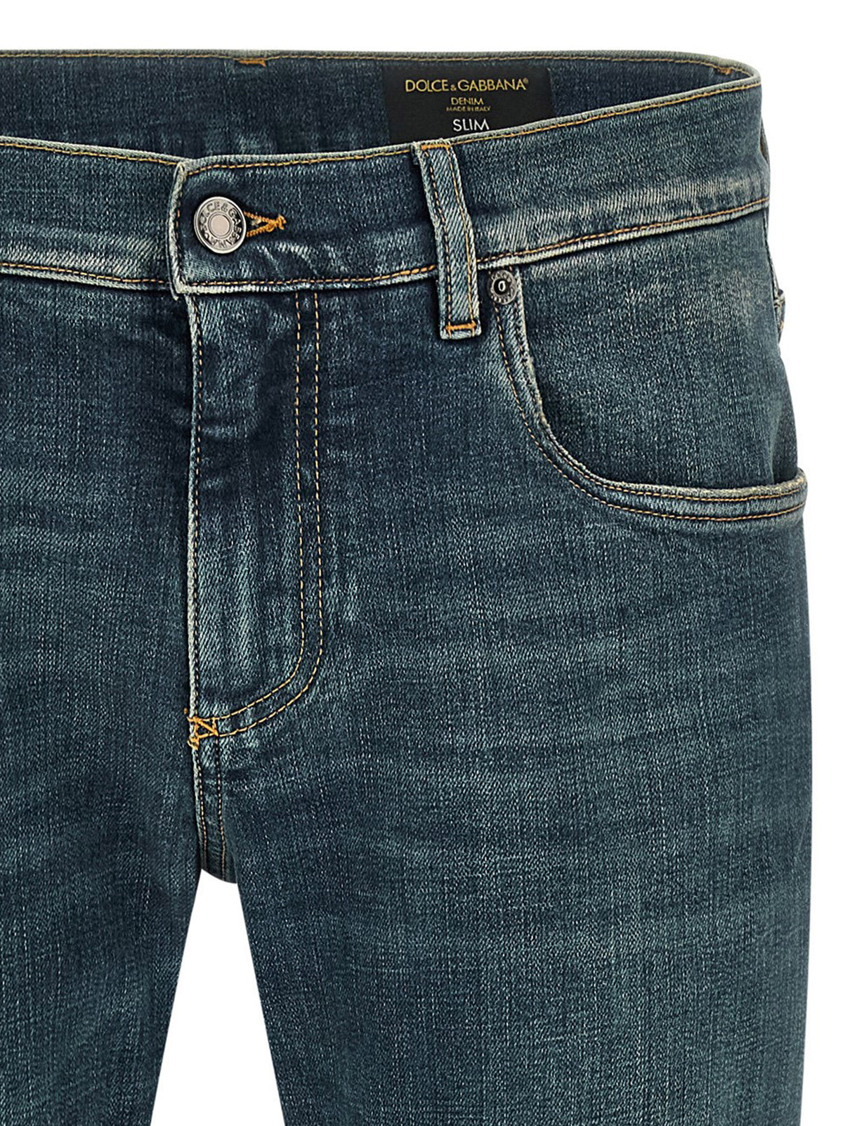 Jean slim en coton bleu Dolce & Gabbana