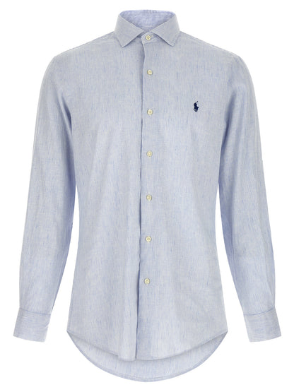 Blusa de lino azul Polo Ralph Lauren