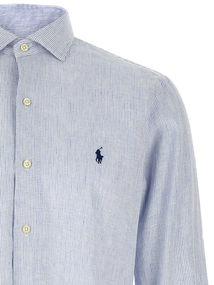 Blusa de lino azul Polo Ralph Lauren