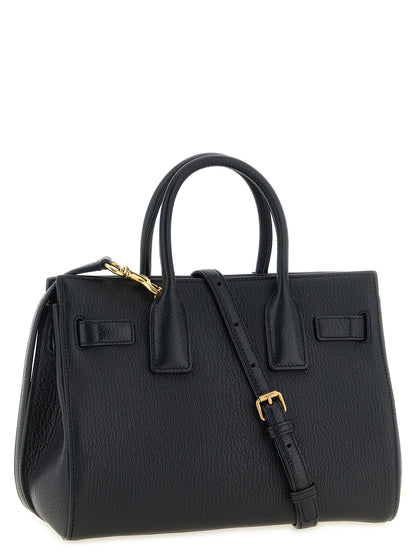 Bolso de mano Saint Laurent de piel de cabra negra
