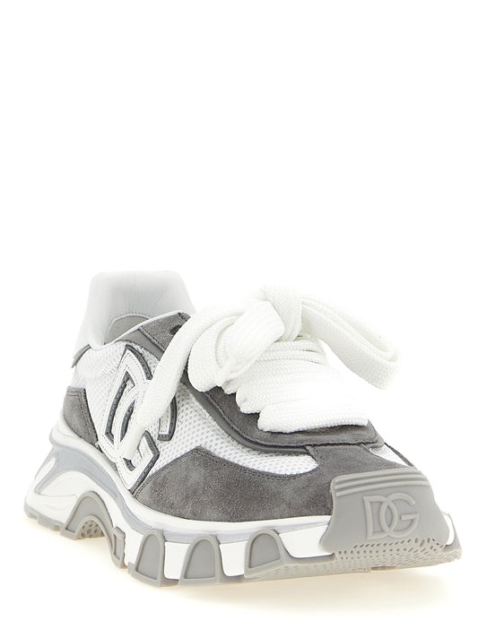 Zapatillas deportivas de poliéster gris Dolce & Gabbana