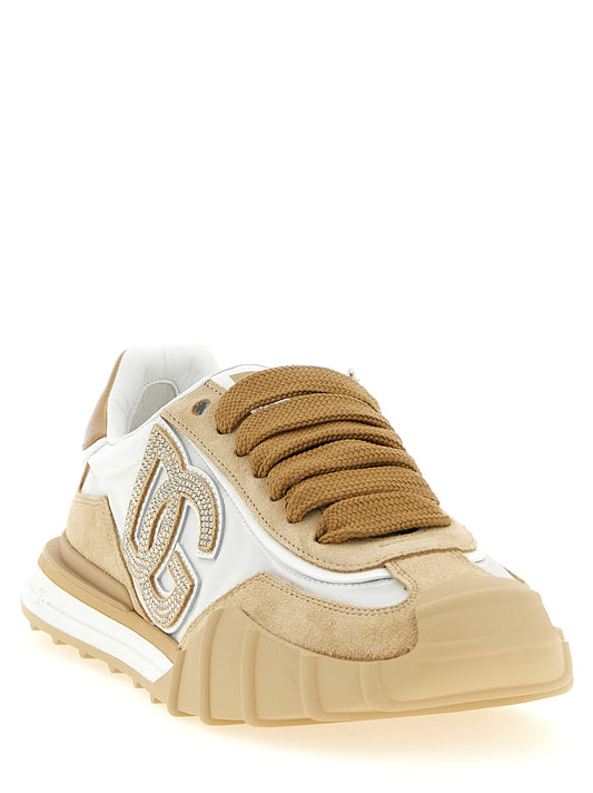 Zapatillas deportivas Dolce & Gabbana de piel de becerro color beige