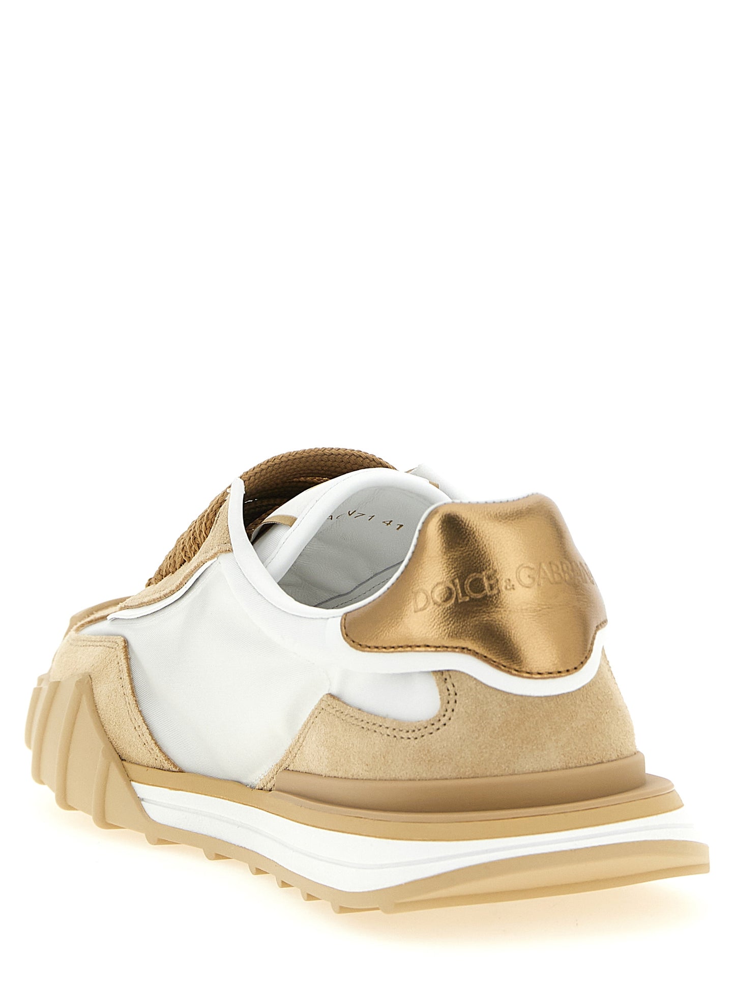 Zapatillas deportivas Dolce & Gabbana de piel de becerro color beige