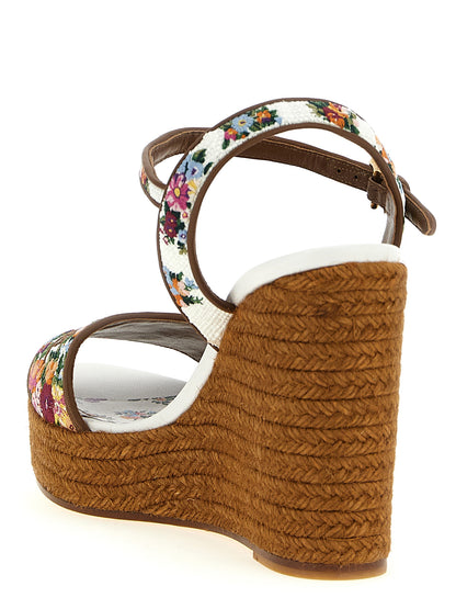 Sandalias de cuña de poliamida multicolor Dolce & Gabbana