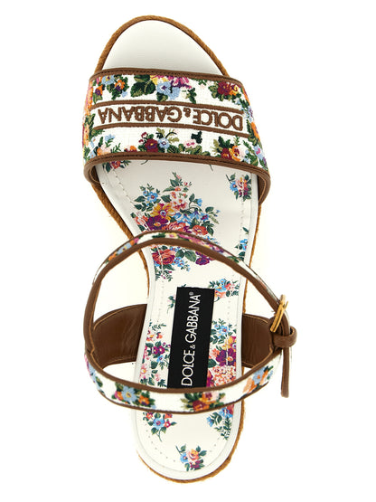 Sandalias de cuña de poliamida multicolor Dolce & Gabbana