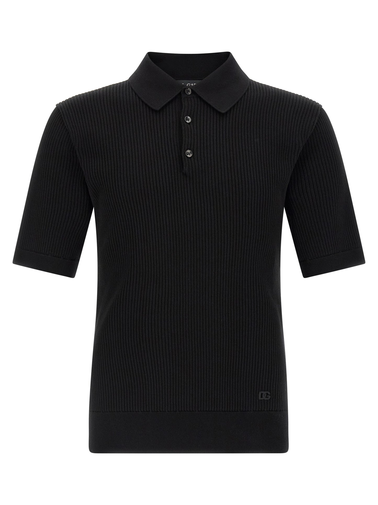 Polo en coton noir Dolce & Gabbana