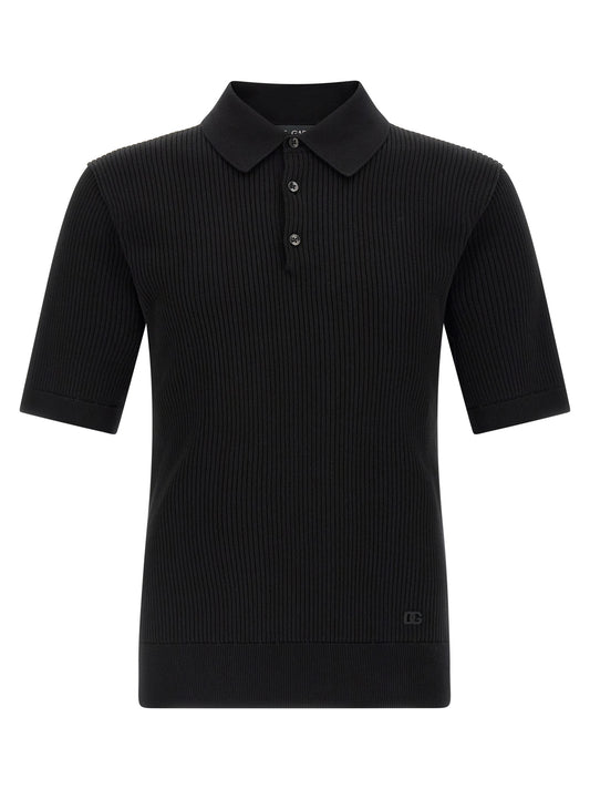 Polo de algodón negro de Dolce & Gabbana