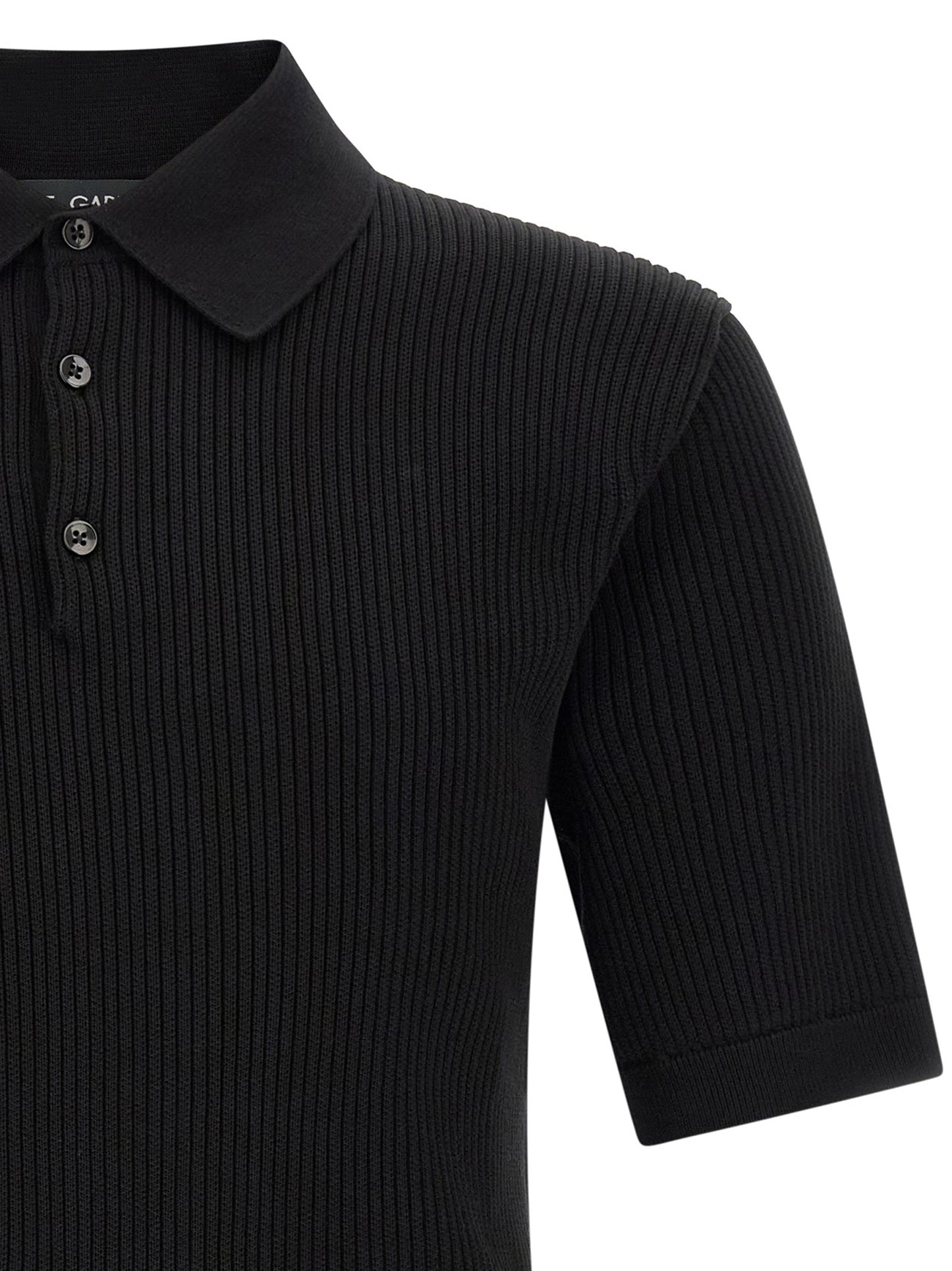 Polo en coton noir Dolce & Gabbana