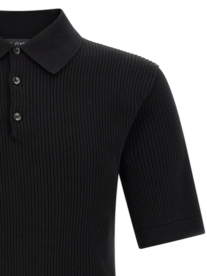 Polo en coton noir Dolce & Gabbana