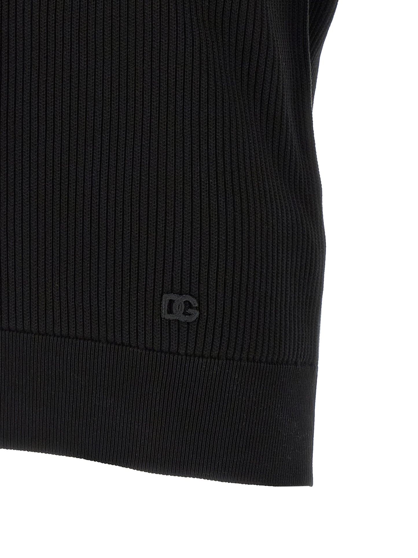 Polo en coton noir Dolce & Gabbana