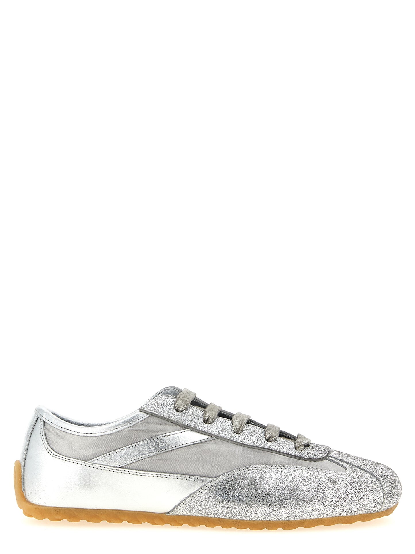 Zapatillas deportivas Alexander McQueen de cuero plateado
