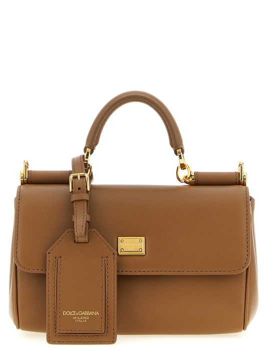 Bolso de piel de becerro marrón Dolce & Gabbana