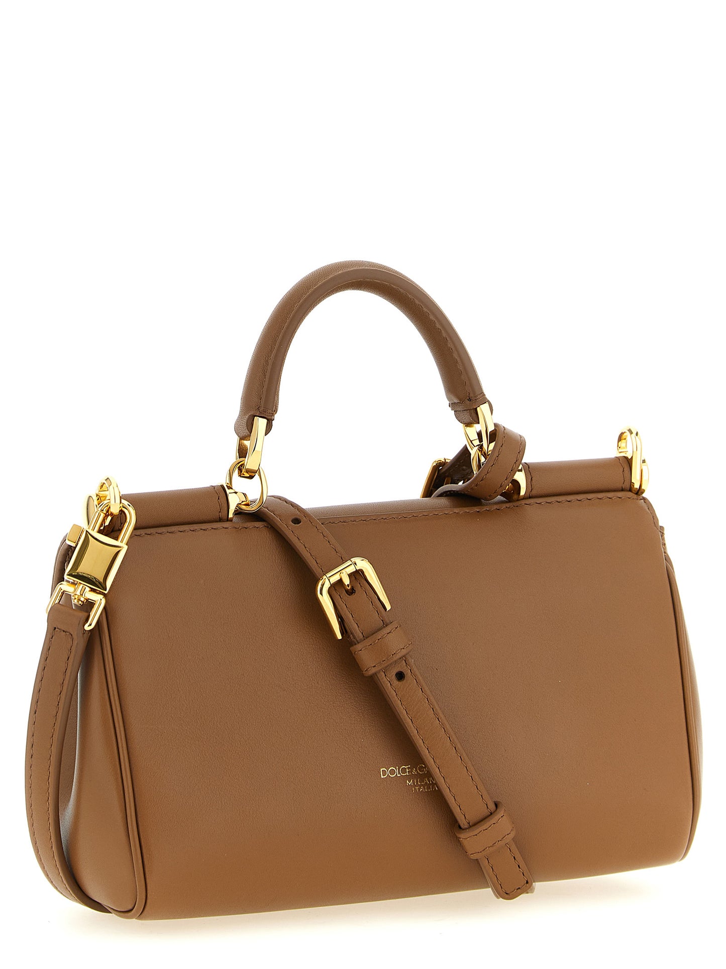 Bolso de piel de becerro marrón Dolce & Gabbana