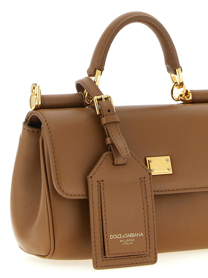 Bolso de piel de becerro marrón Dolce & Gabbana