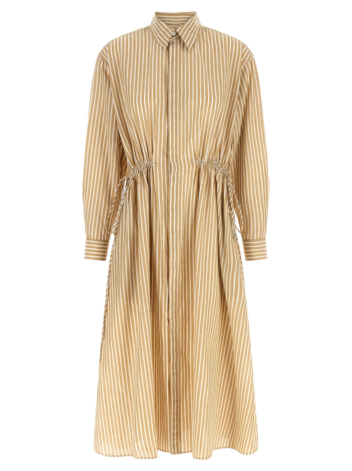 Vestido midi de algodón color beige de Polo Ralph Lauren