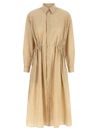Vestido midi de algodón color beige de Polo Ralph Lauren