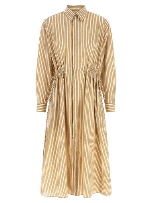 Vestido midi de algodón color beige de Polo Ralph Lauren