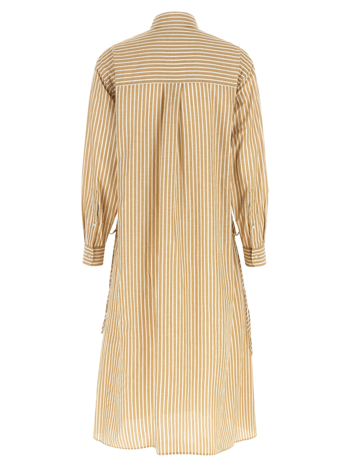 Vestido midi de algodón color beige de Polo Ralph Lauren