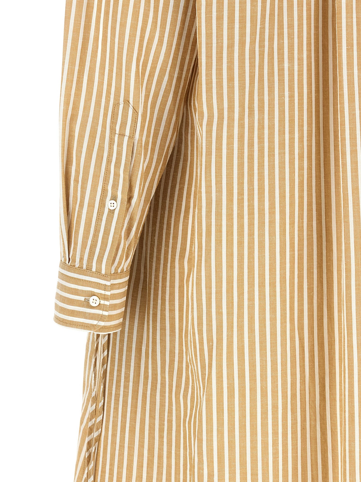 Vestido midi de algodón color beige de Polo Ralph Lauren