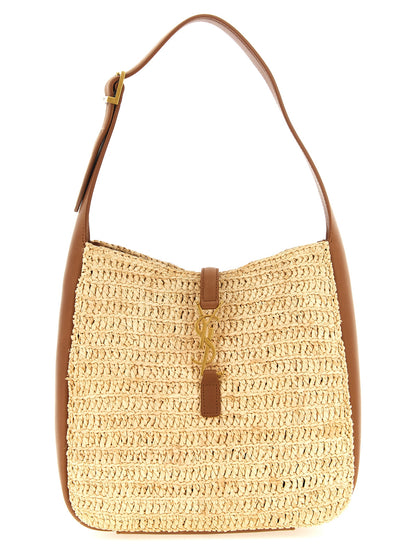 Bolso de hombro Saint Laurent de rafia beige