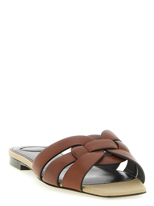 Chanclas Saint Laurent de Piel de Becerro Marrón