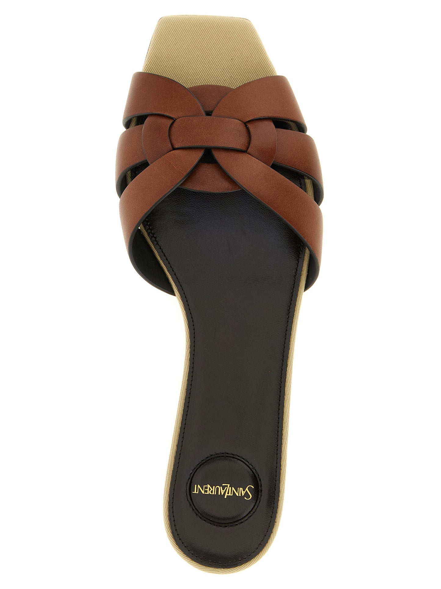 Chanclas Saint Laurent de Piel de Becerro Marrón