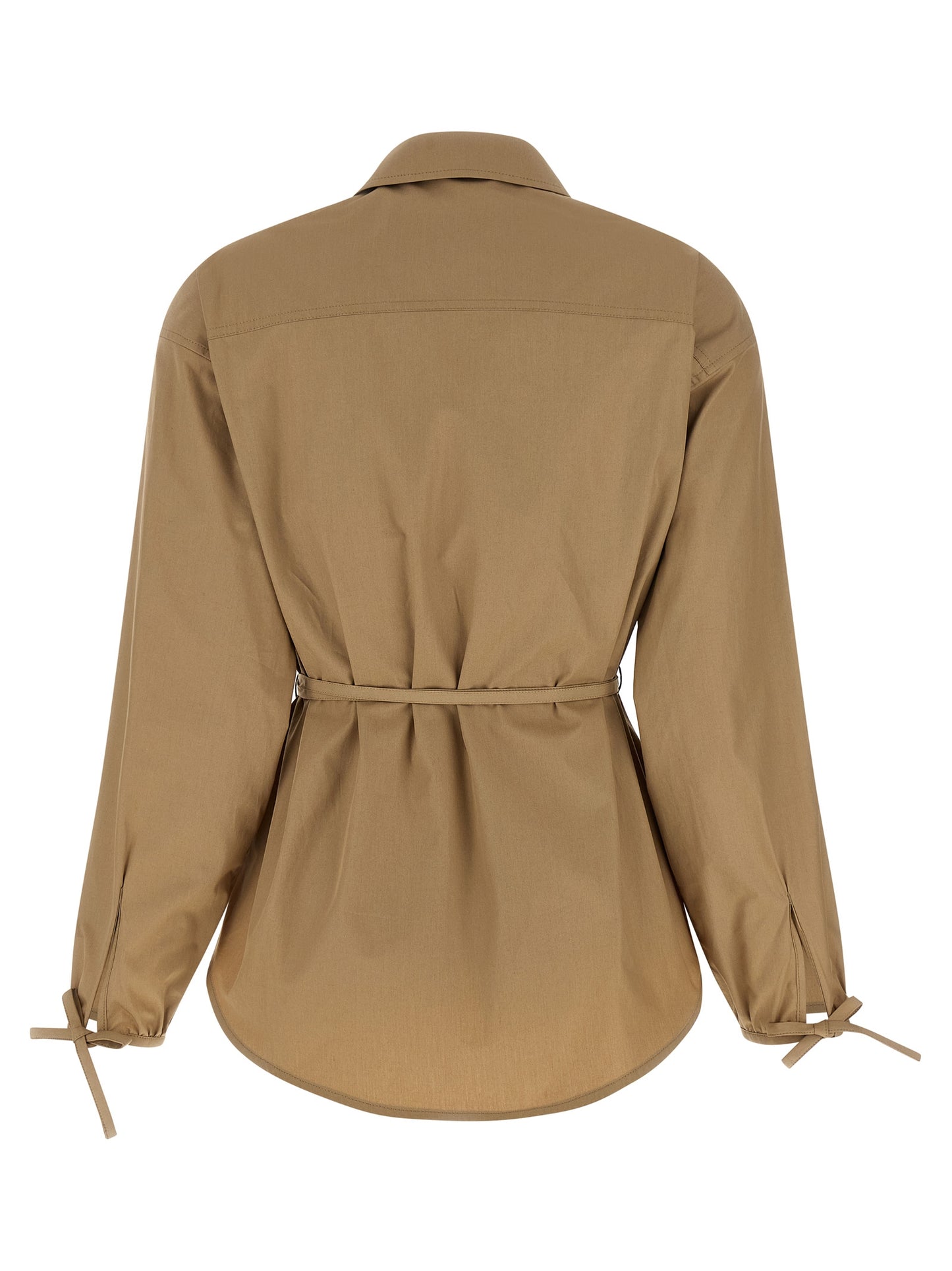 Chaqueta Moncler de algodón beige de largo completo