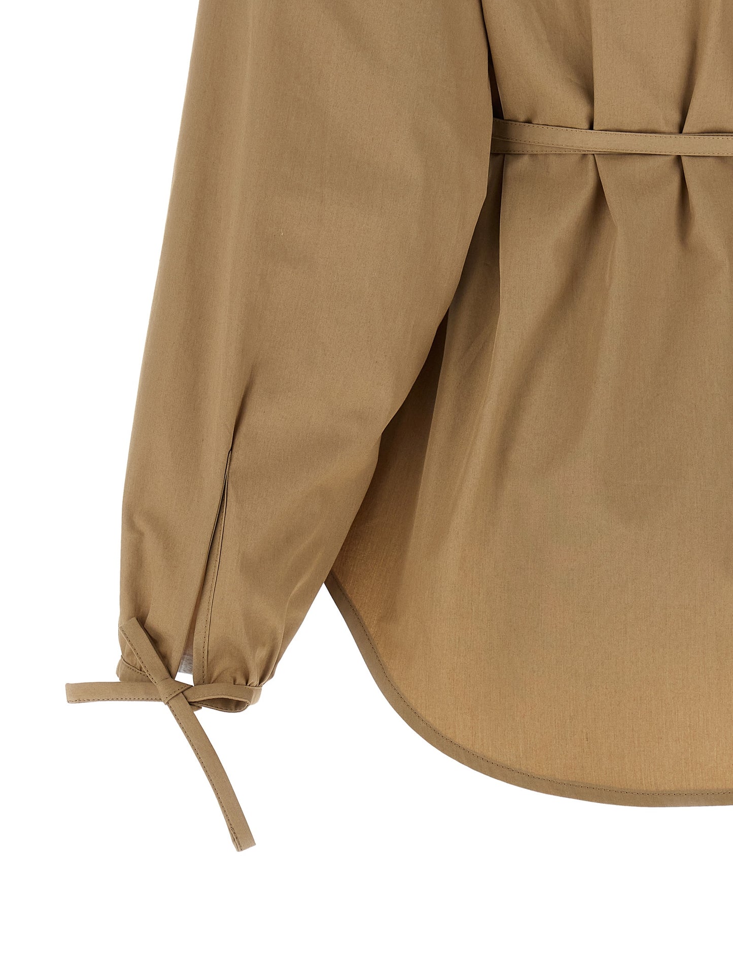 Chaqueta Moncler de algodón beige de largo completo