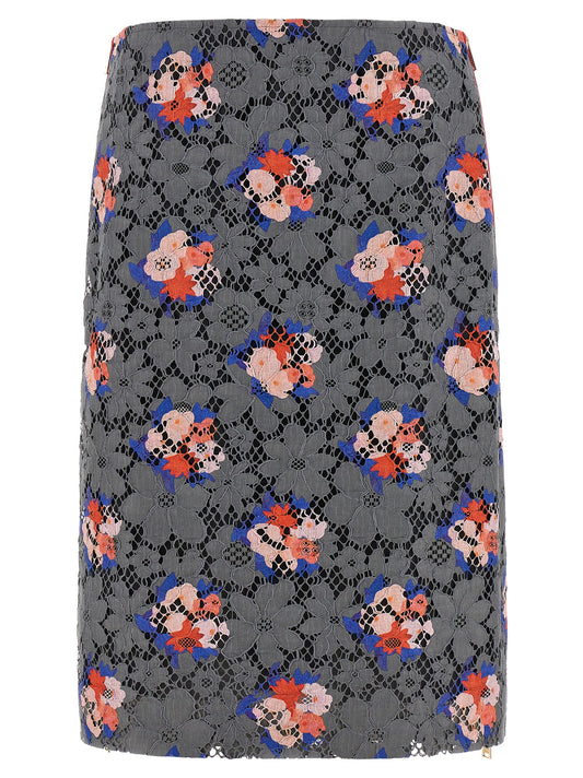 Falda Midi De Algodón Fendi Para Mujer En Color Gris