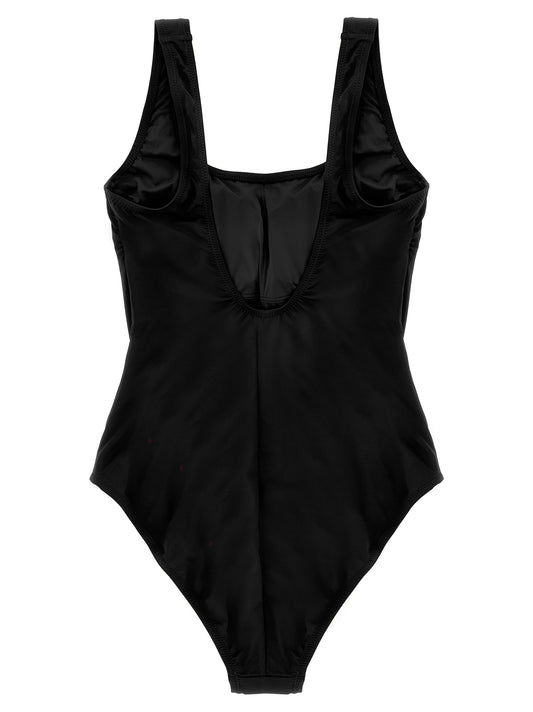 Traje de baño de una pieza de nailon negro Polo Ralph Lauren