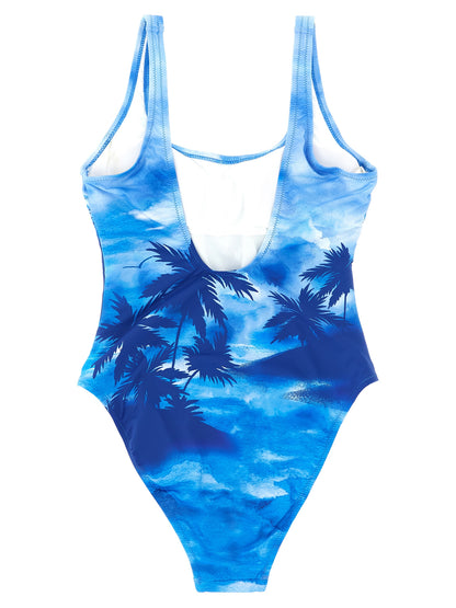 Polo Ralph Lauren Blue Nylon One-Piece Swimsuit